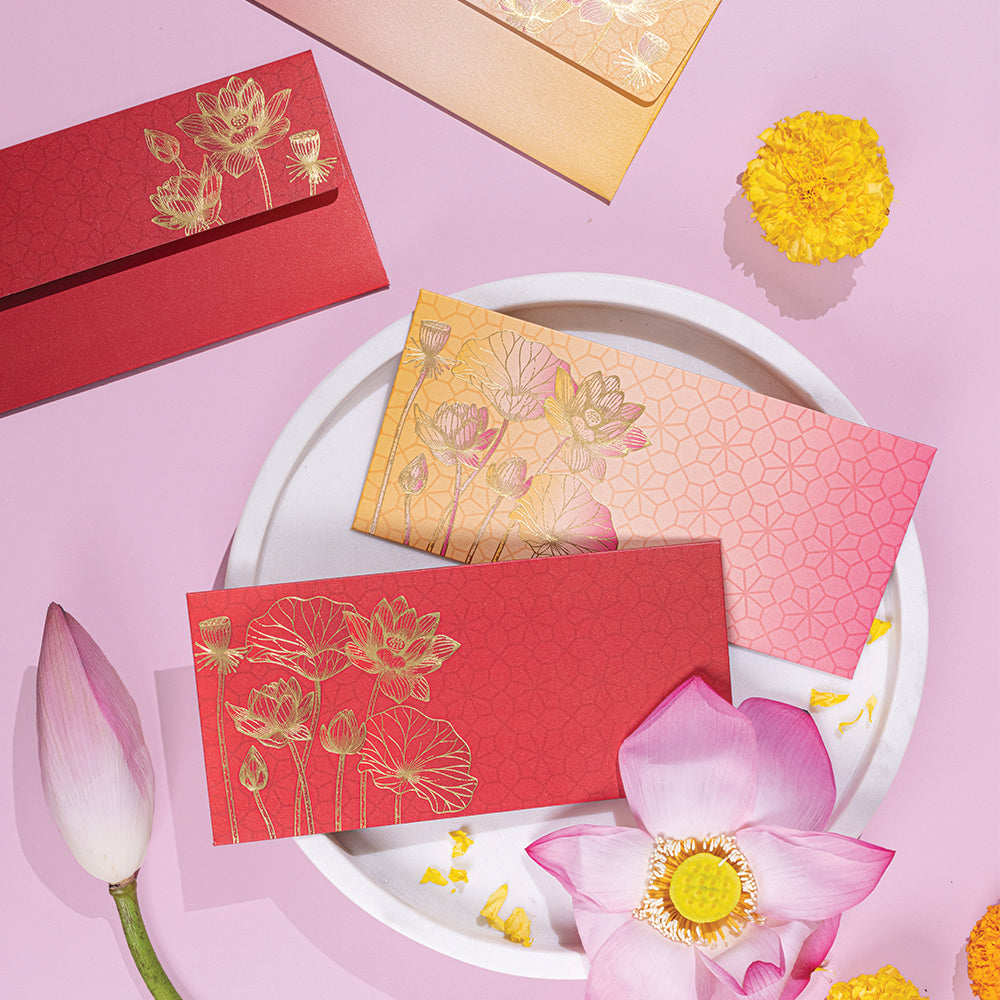 Lotus Lane Red Money Envelope - Set of 10/ Set of 50 – Pink Palette ...